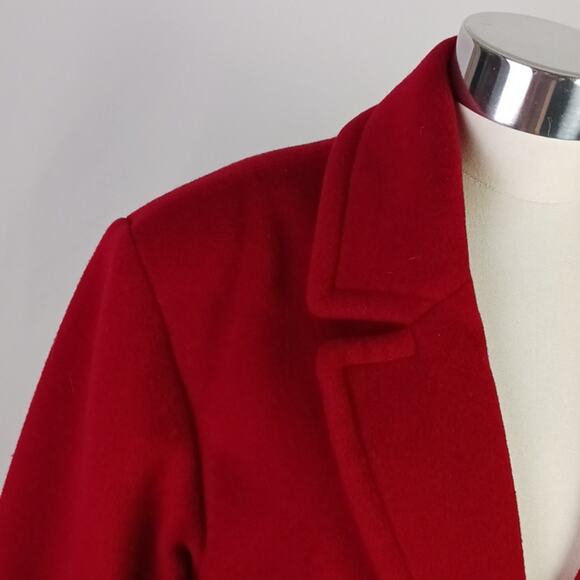 Yves Saint Laurent Vintage Red Wool 3/4 Peacoat - Picture 4 of 9
